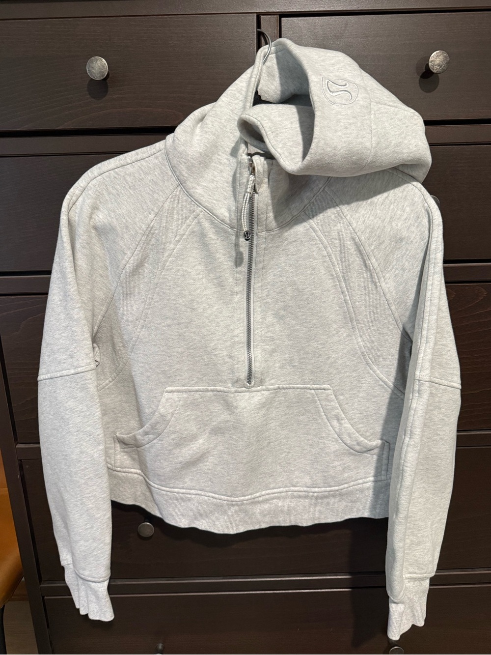 lululemon athletica Light Gray Quarter-Zip Cowl Pullover
